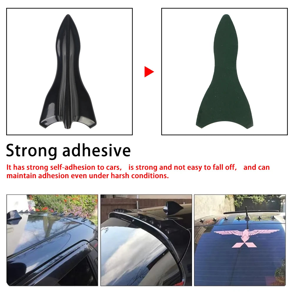 10Pcs Rear Roof Shark Fins Spoiler Wing Kit