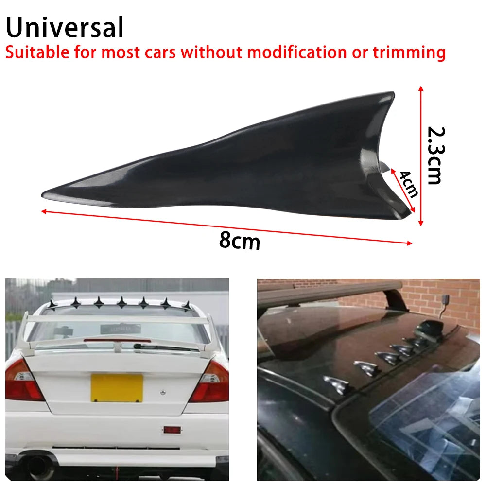 10Pcs Rear Roof Shark Fins Spoiler Wing Kit