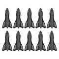 10Pcs Rear Roof Shark Fins Spoiler Wing Kit