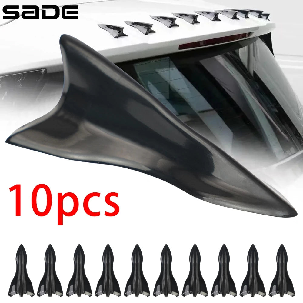 10Pcs Rear Roof Shark Fins Spoiler Wing Kit